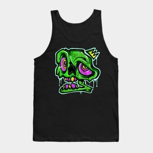 Green Graffiti Skull Tank Top